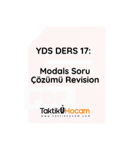 YDS DERS 17: Modals Soru Çözümü Revision